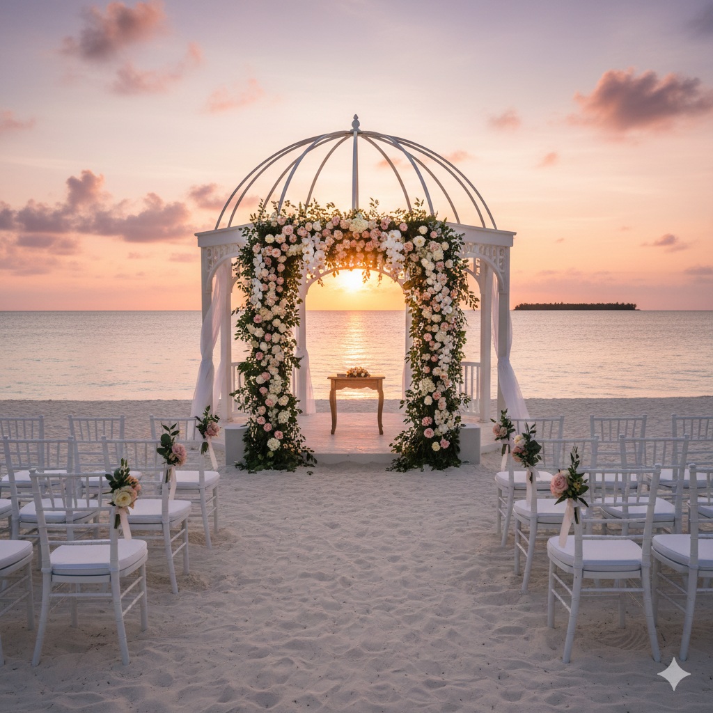 Beach gazebo ceremony